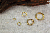 100 PCS Round solid brass large jump rings , brass open split rings
