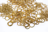 100 PCS Round solid brass large jump rings , brass open split rings