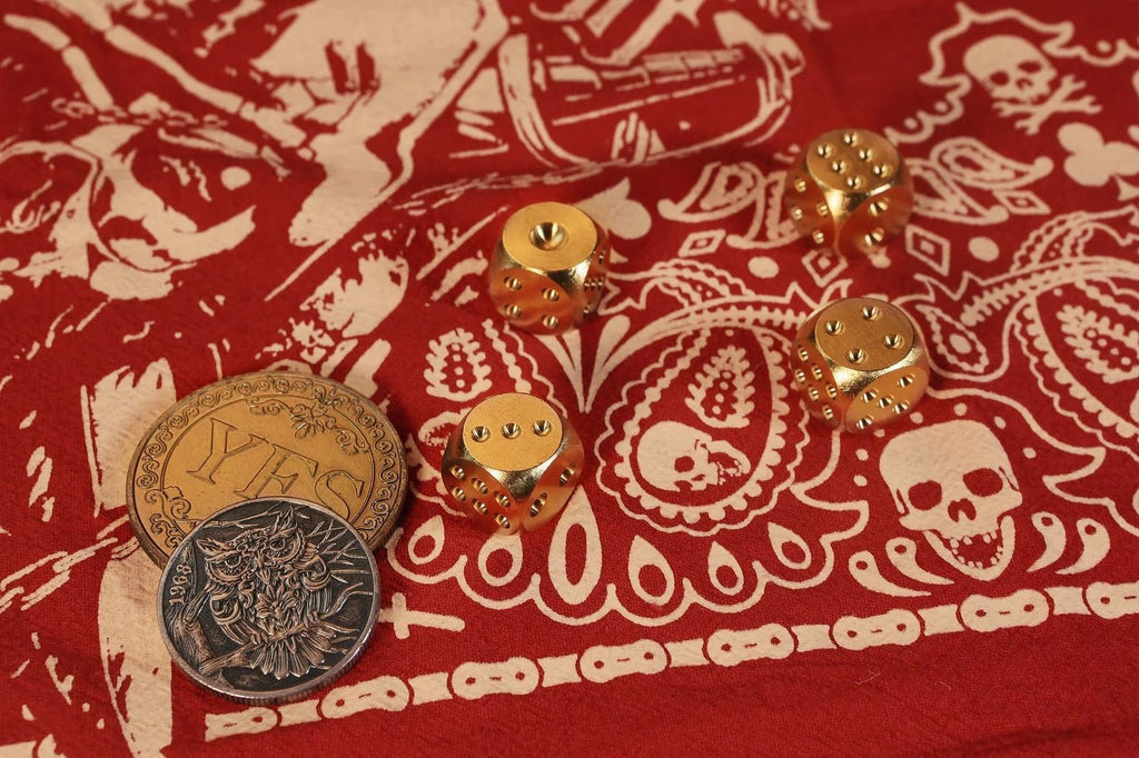 2 PCS Solid Brass Game Dice Set