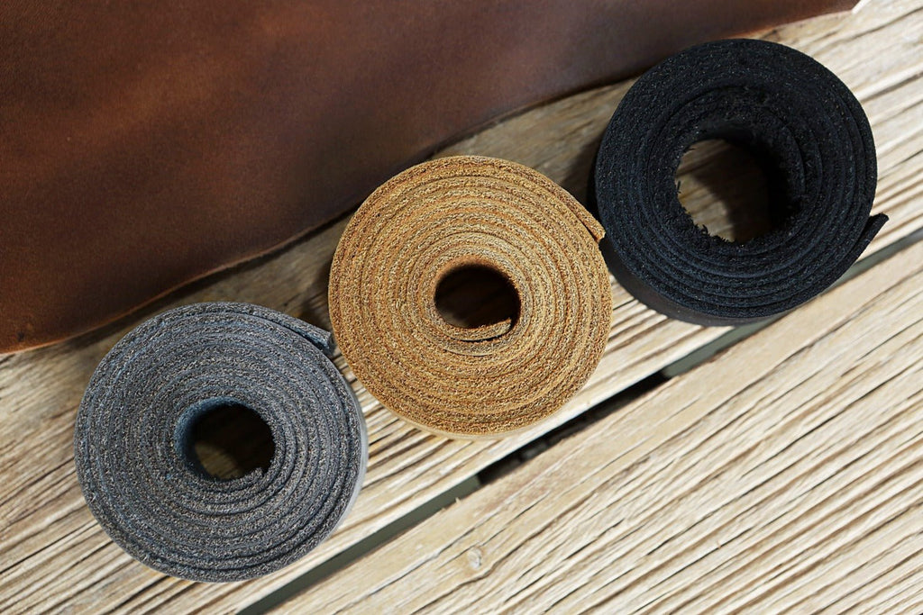 4 OZ black brown distressed leather strap