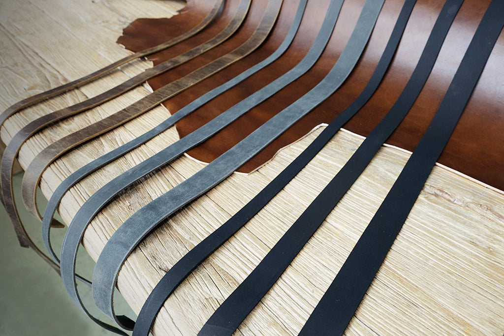 distressed leather strips