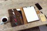 Personalized rustic leather clip board clipboard padfolio