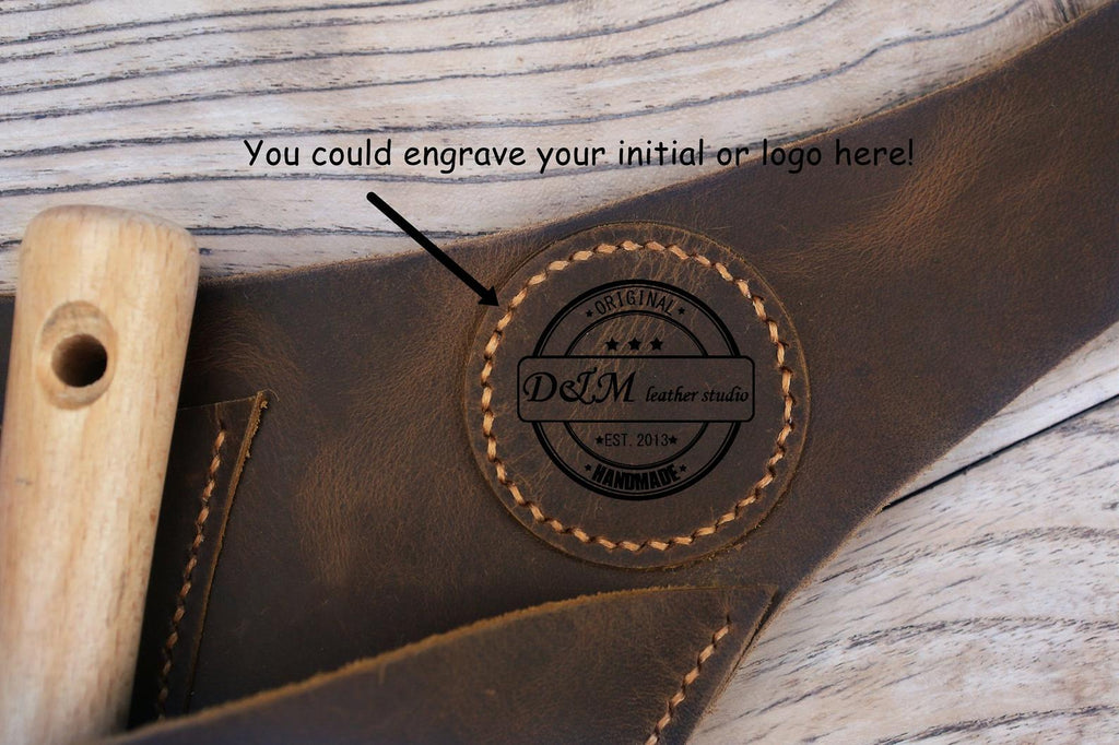 Personalized leather garden tool belt , distressed leather gardening belt farm floral belt