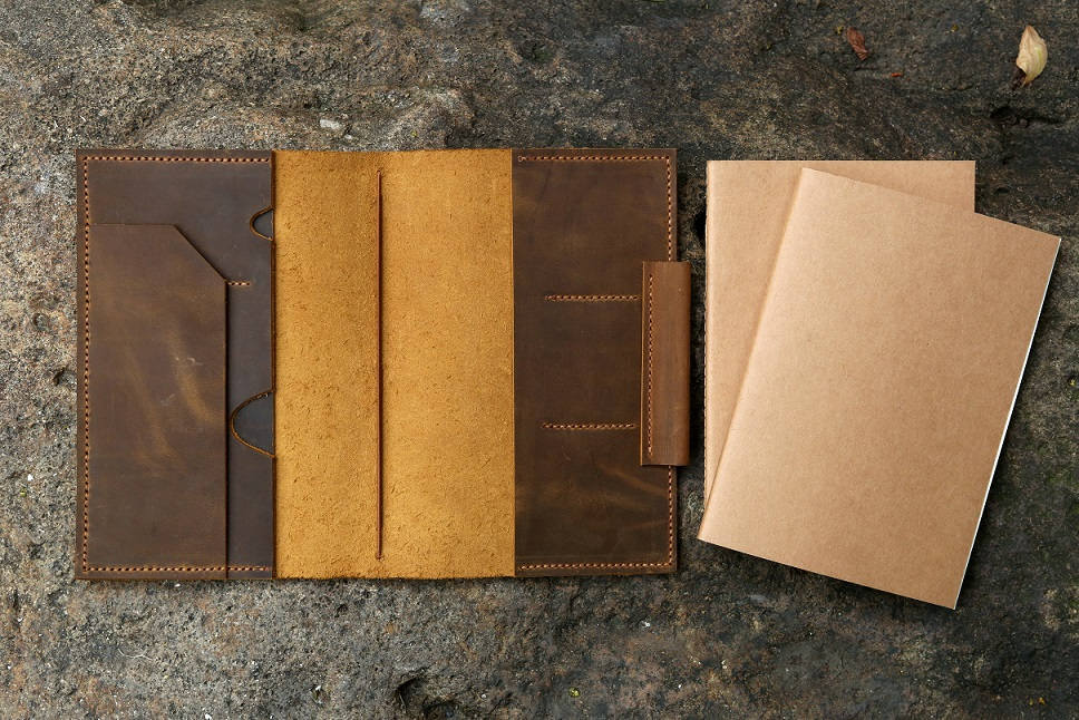 A5 Leather Journal Cover Organizer