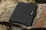 All black handmade leather business folio binder
