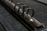 All black leather A5 6 ring binder diary