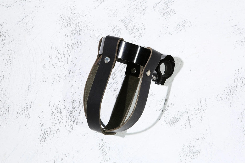 Black Brown leather bike coffee cup holder