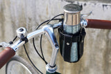 Black Brown leather bike coffee cup holder