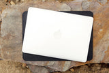 Black leather macbook pro air case sleeve