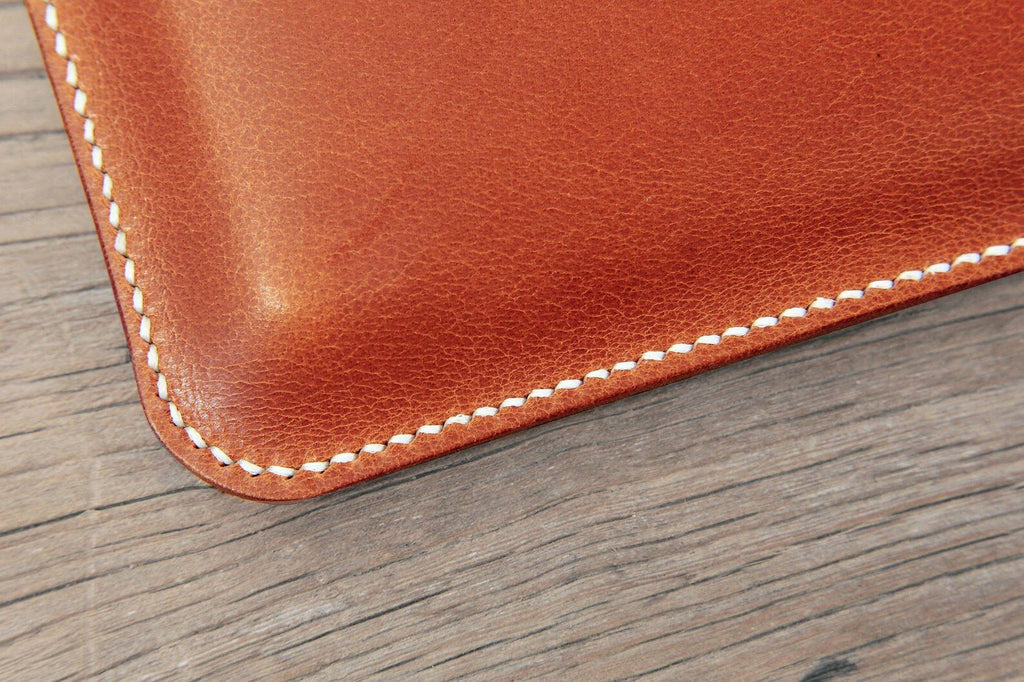 Brown Black vegetable tanned leather laptop case sleeve for microsoft surface pro 7 8 X 11