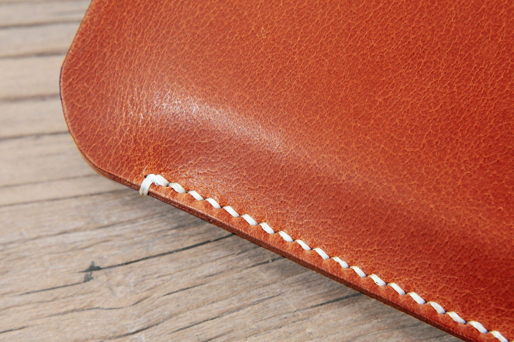 Brown Black vegetable tanned leather laptop case sleeve for microsoft surface pro 7 8 X 11