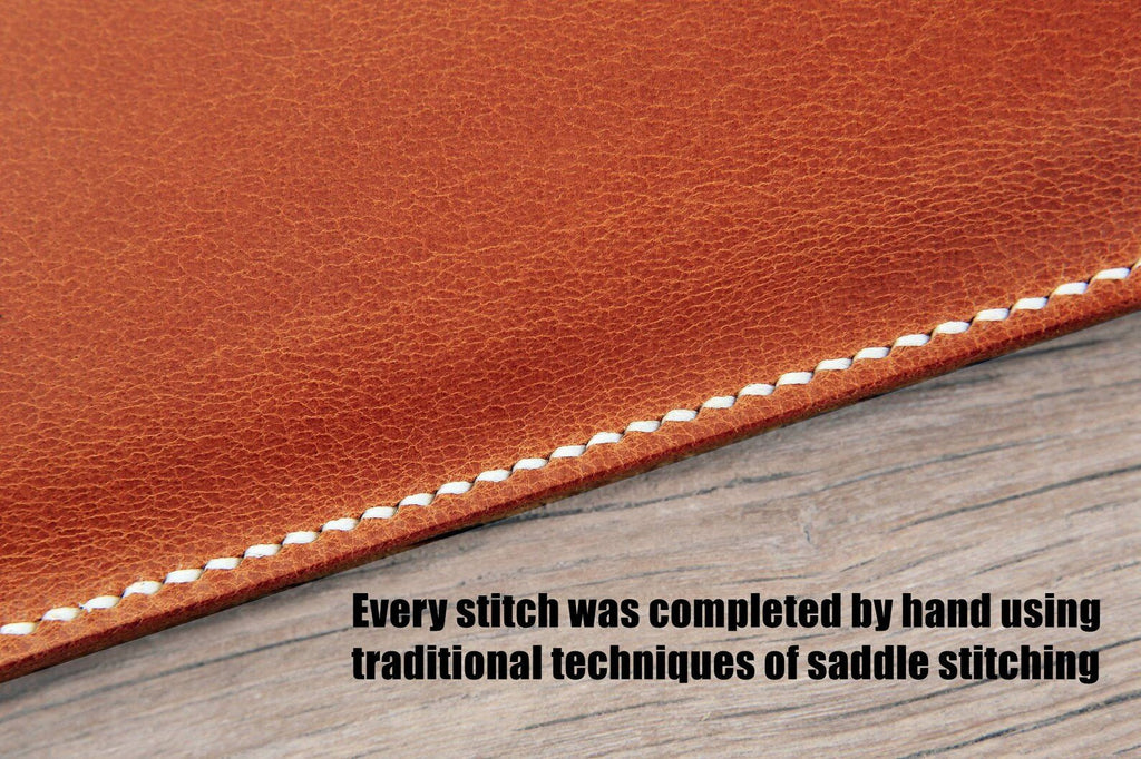 Brown Black vegetable tanned leather laptop case sleeve for microsoft surface pro 7 8 X 11