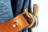 Brown vegetable tanned leather curtain tie backs