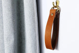 Brown vegetable tanned leather curtain tie backs