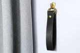 Brown vegetable tanned leather curtain tie backs