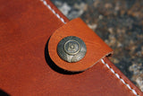 Brown vegetable tanned leather passport cover travel wallet