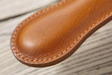 Brown vegetable tanned leather pot handle cover for lodge cast iron skillet
