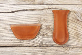 Brown vegetable tanned leather pot handle cover for lodge cast iron skillet