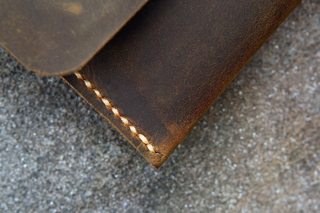 distressed leather pencil pouch / retro leather pen pencil case
