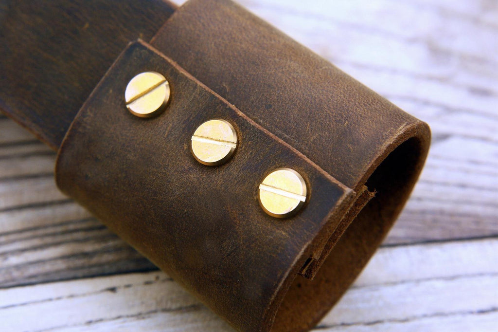 distressed leather tool belt holster