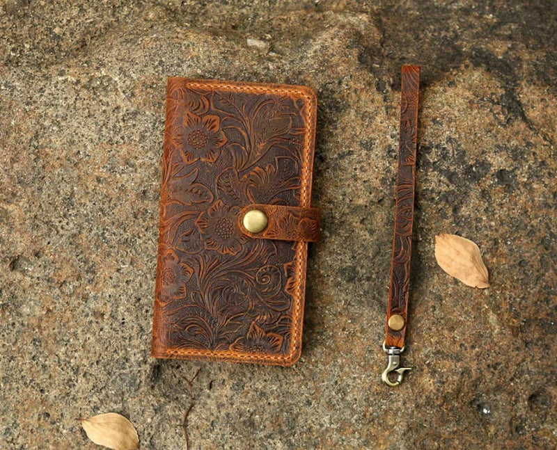 Women embossing leather Google Pixel 6A 6 7 pro wallet case , tooled leather wallet case cover for Google Pixel 7 Pro