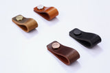 Full Grain Leather drawer pulls brown black leather cabinet pulls