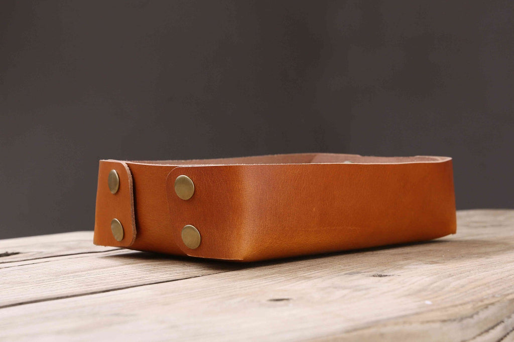 Full grain Vegetable tanned Leather catch all tray