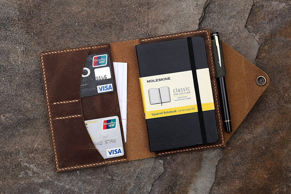 leather Moleskine organizer