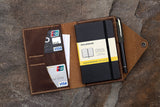 leather Moleskine organizer