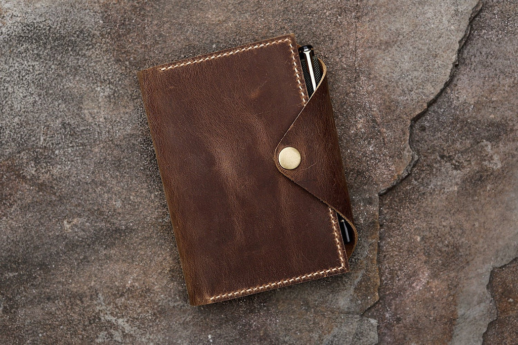 Genuine leather cover organizer for moleskine classic notebook POCKET 3.5 x 5.5 inch