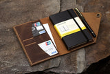 Genuine leather cover organizer for moleskine classic notebook POCKET 3.5 x 5.5 inch
