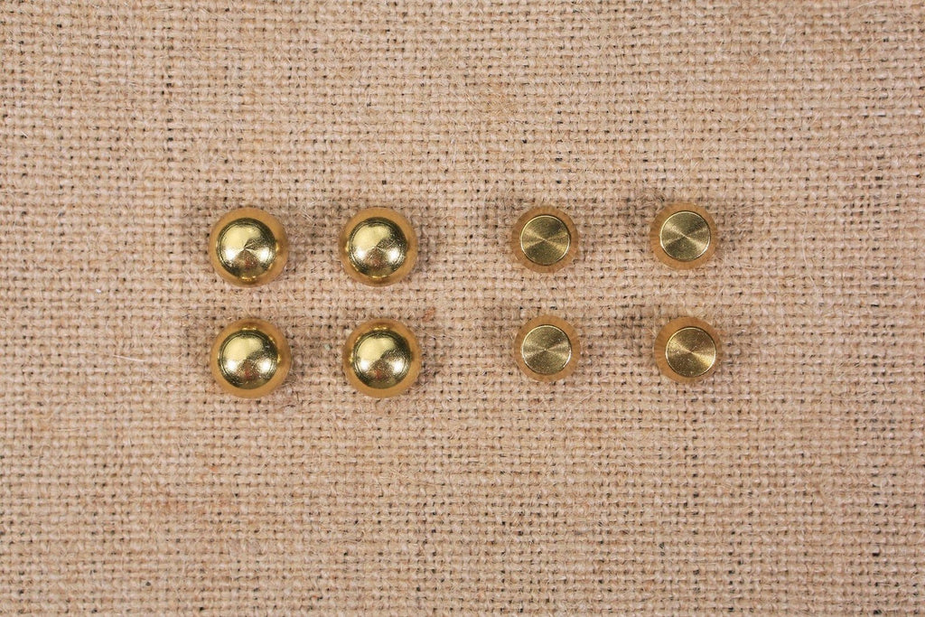 Gold solid brass screw back cone spike studs