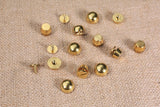 Gold solid brass screw back cone spike studs