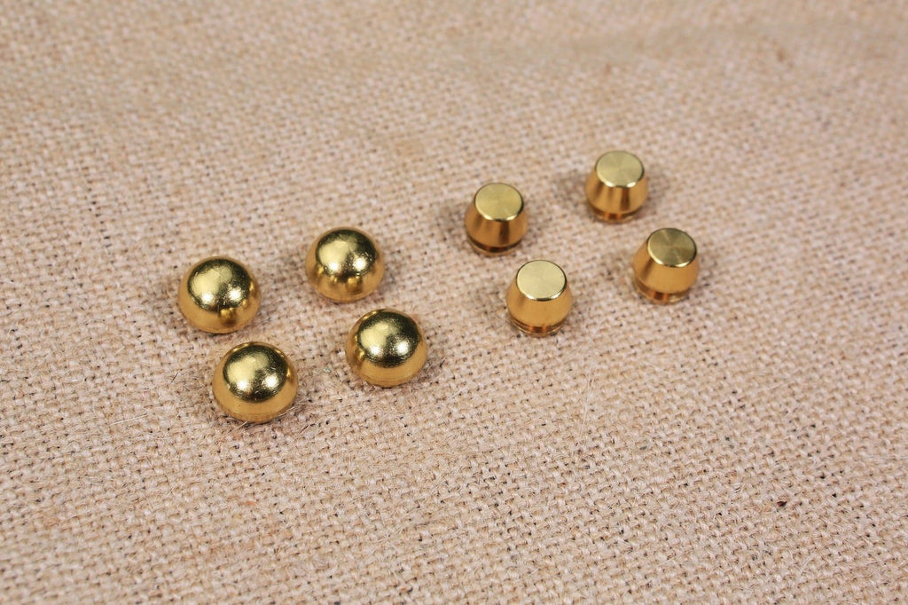 Gold solid brass screw back cone spike studs