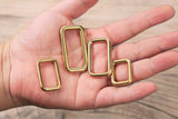 Gold solid brass seamless rectangle ring