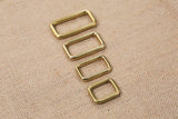 Gold solid brass seamless rectangle ring
