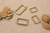 Gold solid brass seamless rectangle ring