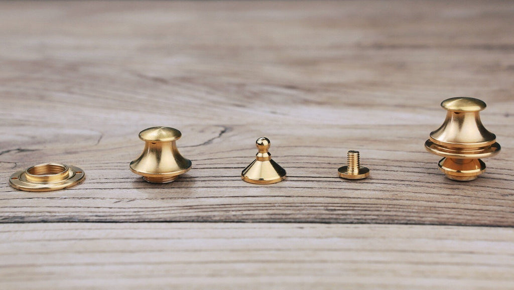 Gold solid brass snap lock closure for bag purse leather craft