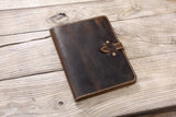 Hand stitched full grain leather iPad Pro Air case cover with pencil holder