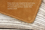 Hand stitched full grain leather iPad Pro Air case cover with pencil holder
