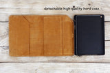 Hand stitched full grain leather iPad Pro Air case cover with pencil holder