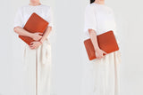 Hand stitching veg tan leather macbook air sleeve case