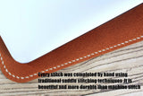 Hand stitching veg tan leather macbook air sleeve case
