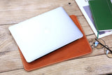 Hand stitching veg tan leather macbook air sleeve case