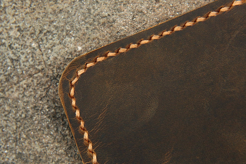 Handcrafted leather ipad mini 7 6 5 case with pencil holder