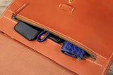 Handmade vegetable tanned leather computer carry bag