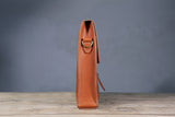 Handmade vegetable tanned leather computer carry bag