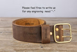 Heavy duty double hole leather bushraft belt