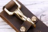 Heavy duty full grain leather belt key clip