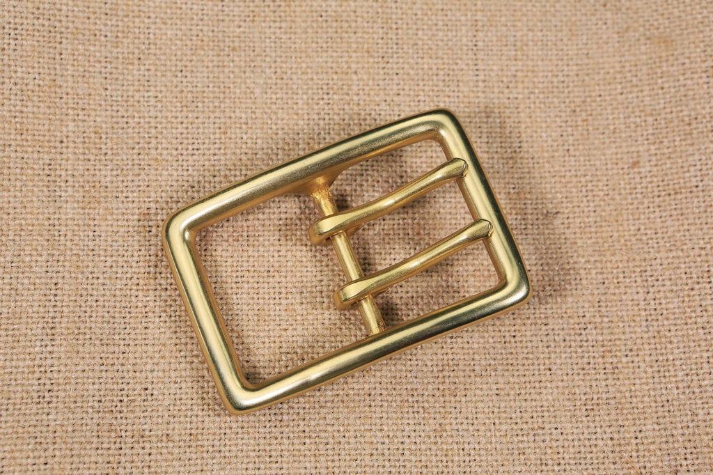Heavy duty gold solid brass belt buckle